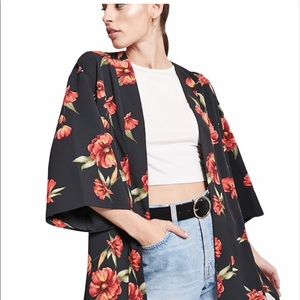 Self Tie Floral Kimono